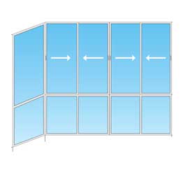 Г-образная рама на балкон 360×140 Schuco